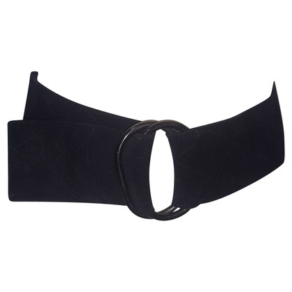 Saint Laurent Ceinture en Daim en Noir