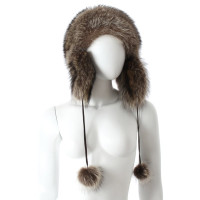 Marc Cain Fur hat with pompom