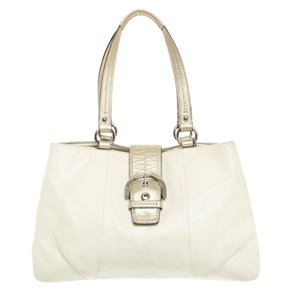 Coach Handtasche in Creme/Gold