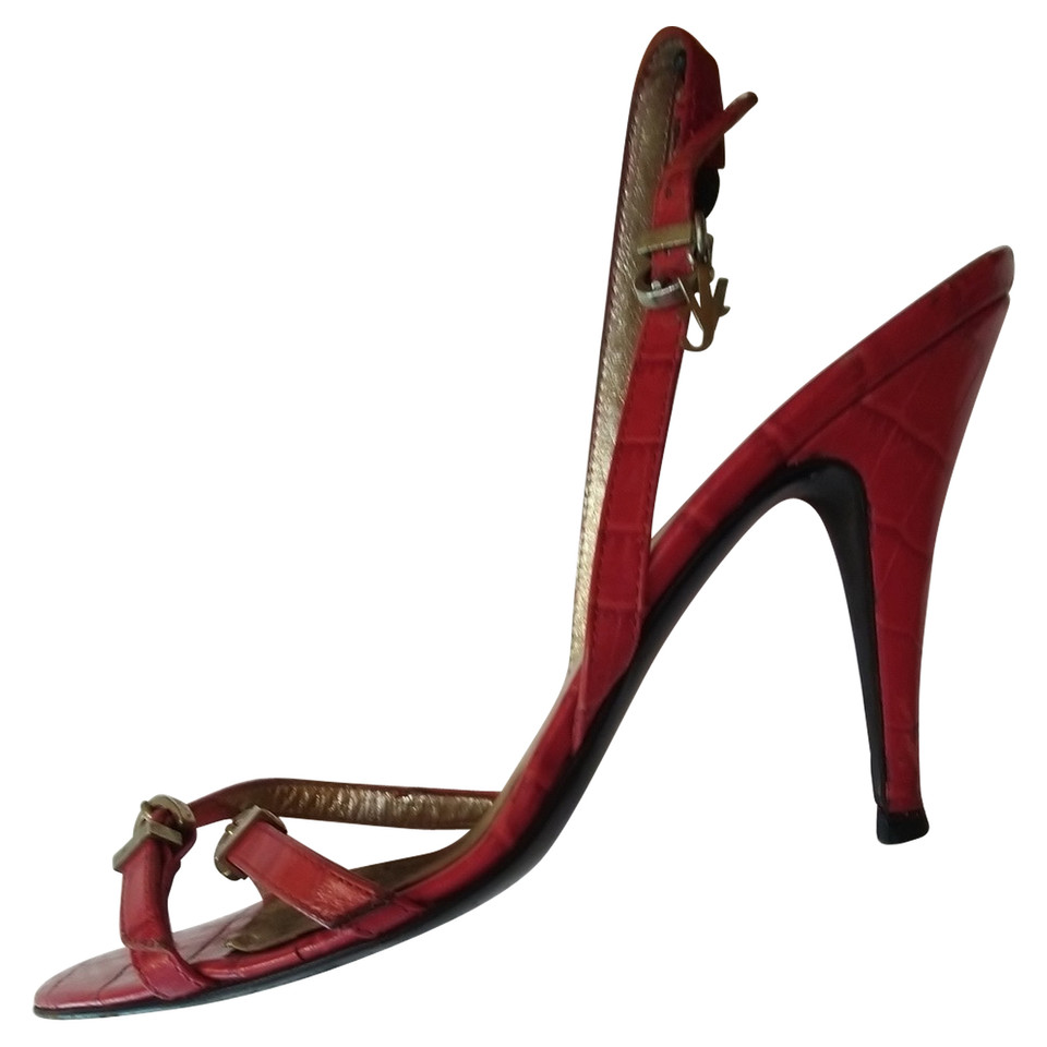 Versace Sandalen aus Leder in Rot