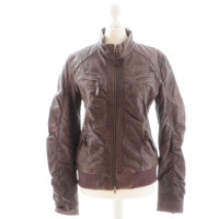 Jagger & Evans Veste en cuir marron 