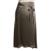 René Lezard Silk skirt in brown