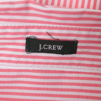 J. Crew Gestreepte blouse in wit / koraalrood