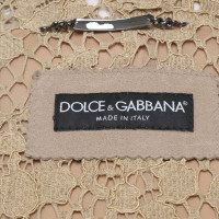 Dolce & Gabbana Giacca in pelle scamosciata beige