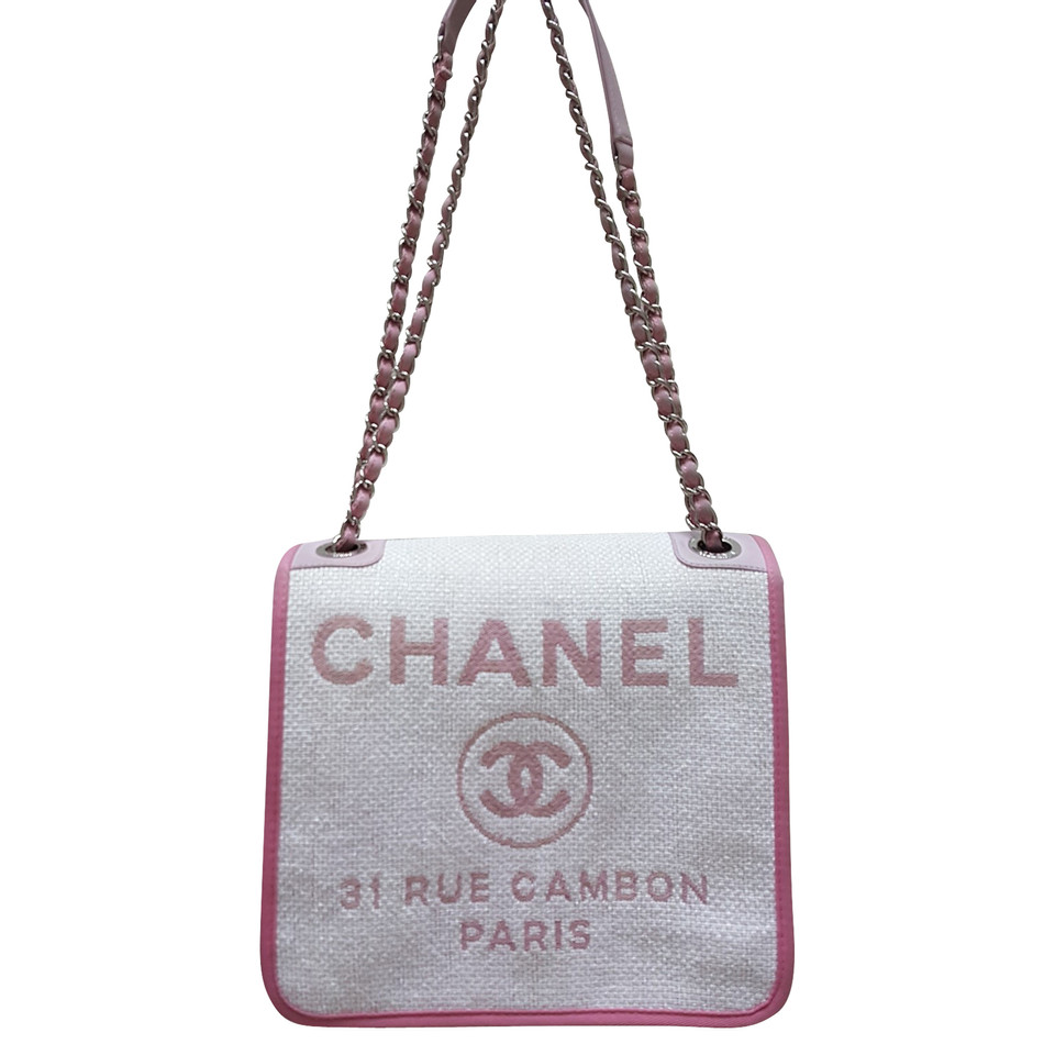 Chanel Borsa a tracolla in Cotone in Rosa
