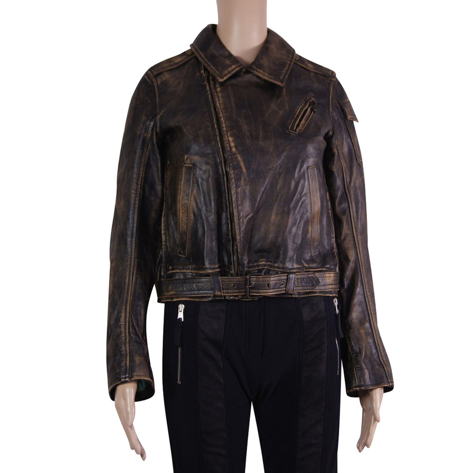 Belstaff Lederjacke in Antik Braun