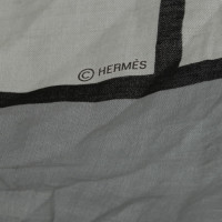 Hermès Tissu en gris / blanc