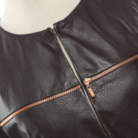 Escada Jacket/Coat Leather in Bordeaux