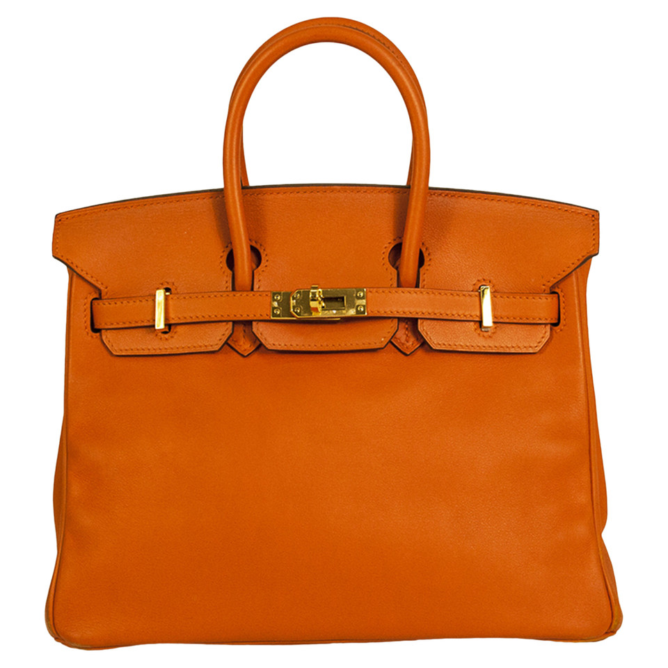 Hermès Birkin Bag 25 in Pelle in Arancio