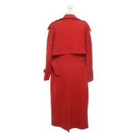 Burberry Giacca/Cappotto in Lana in Rosso