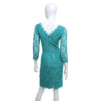 Diane Von Furstenberg Robe en dentelle en turquoise
