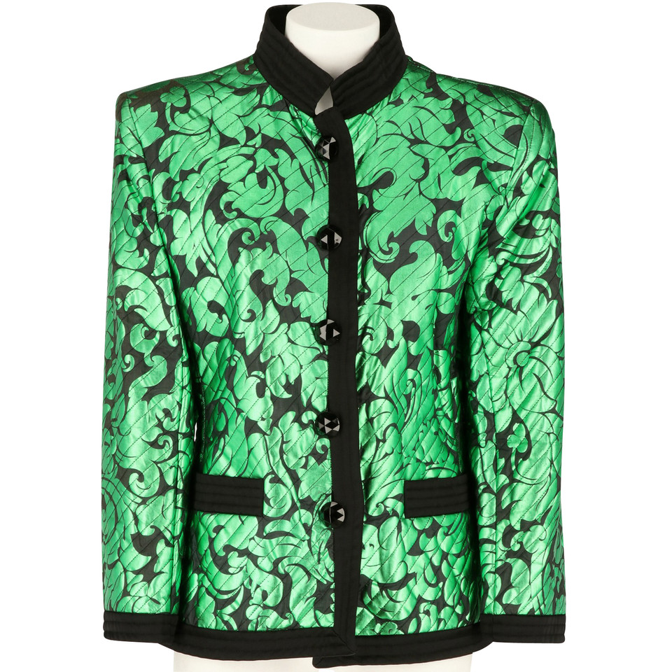 Yves Saint Laurent Jacke/Mantel aus Seide in Grün