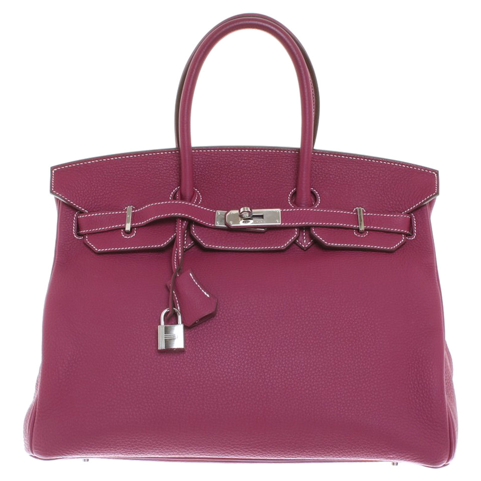 Hermès Birkin Bag 35 aus Leder in Fuchsia