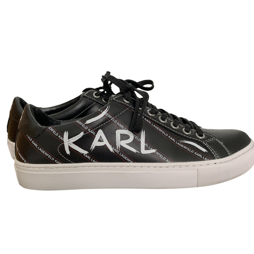Karl Lagerfeld Sneaker in Pelle in Nero