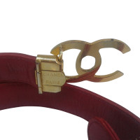 Chanel timeless red leather belt