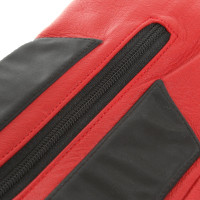 Armani Gants en cuir rouge