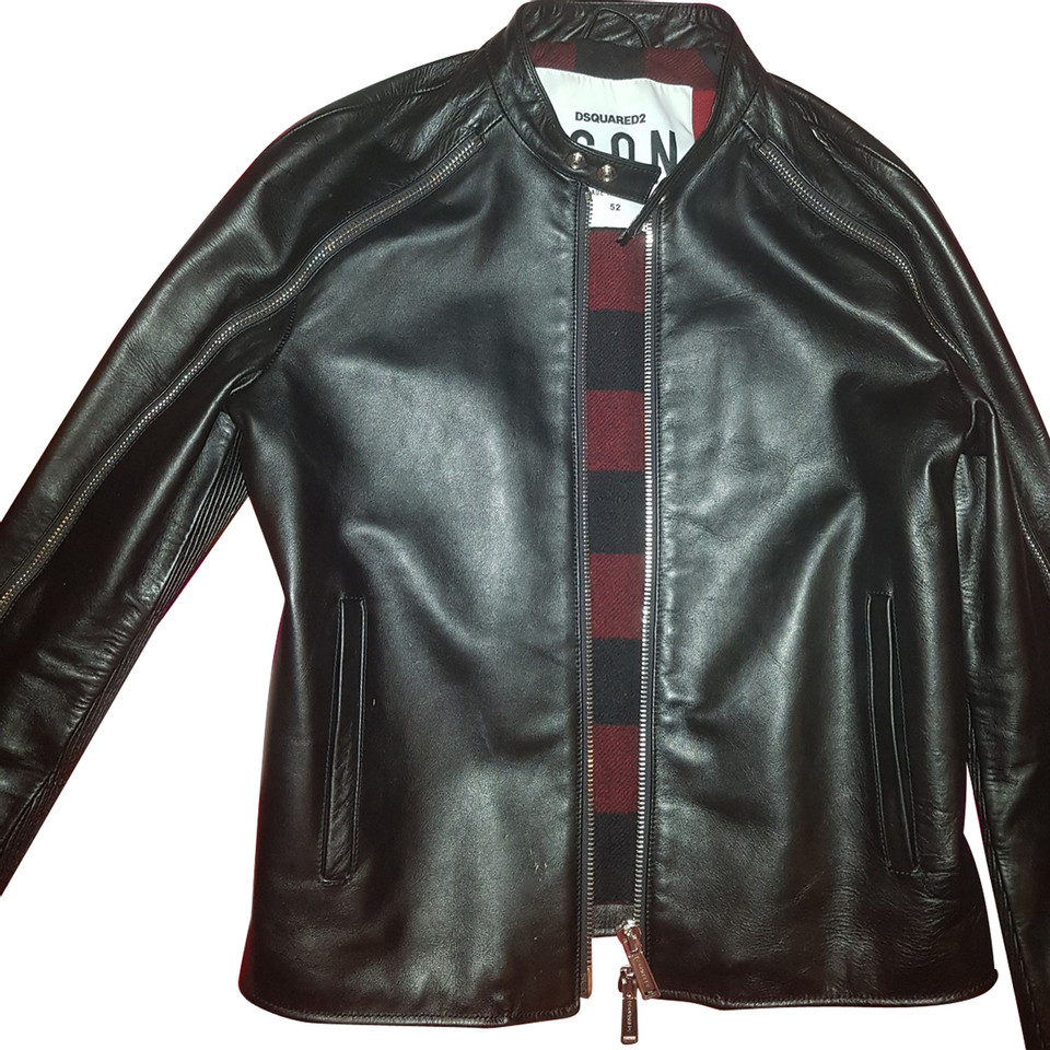 Dsquared2 Veste/Manteau en Cuir en Noir