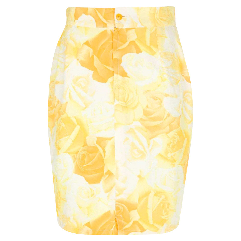 Gianni Versace Skirt Silk in Yellow