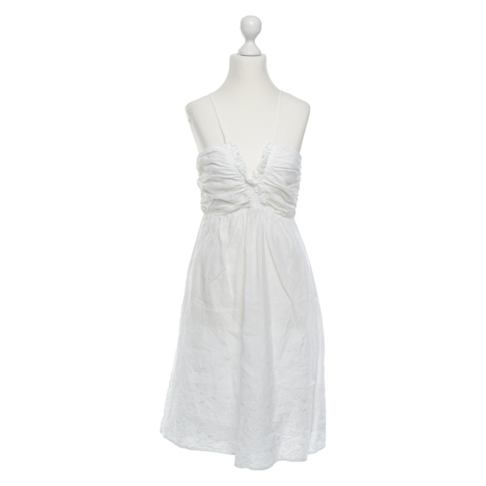 René Lezard Kleid aus Leinen in Weiß