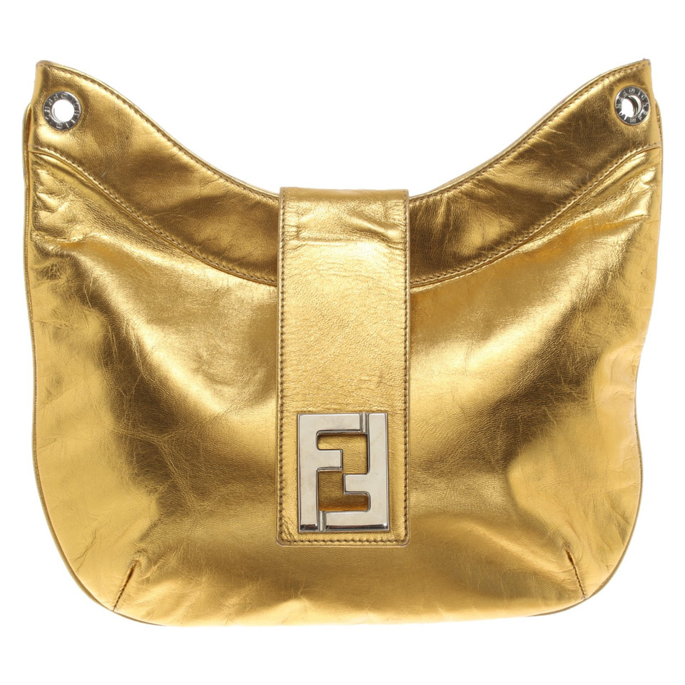 Fendi Handtas Leer in Goud