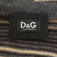 D&G Gestreept vest in bruin / grijs