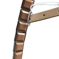 Max Mara leather belt with square stones