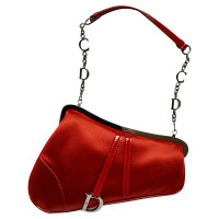 Christian Dior Saddle Bag aus Seide in Rot