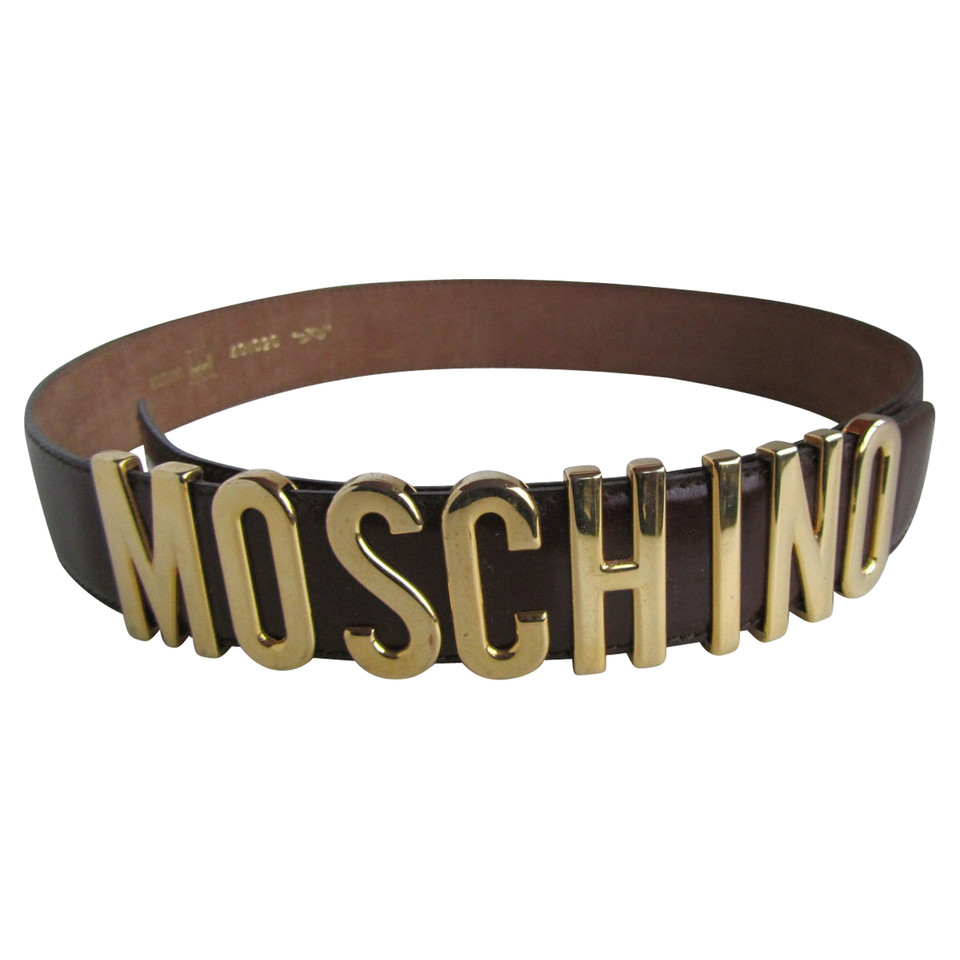 Moschino Brown leather belt.