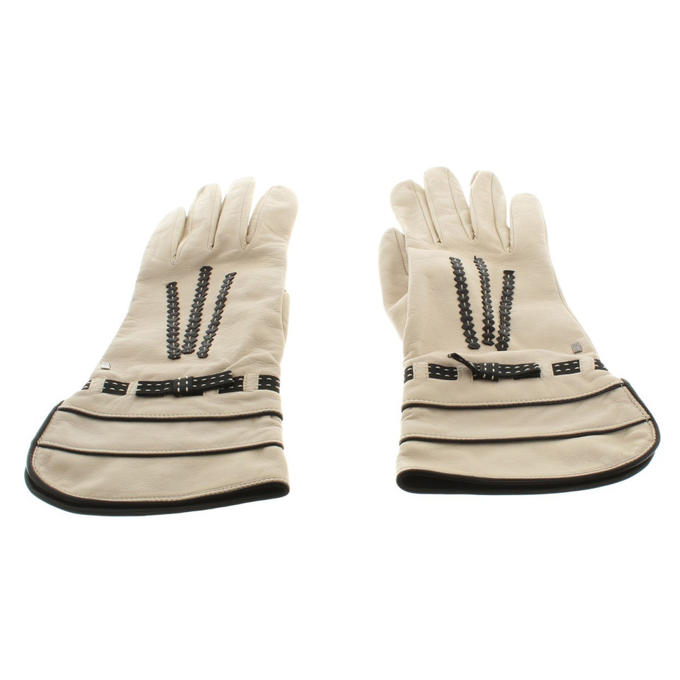 Other Designer Cream-colored leather gloves