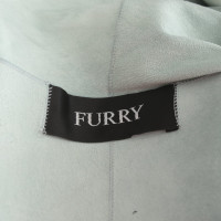 Furry Veste/Manteau en Daim en Turquoise