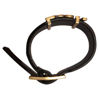 Christian Dior Armreif/Armband aus Leder in Schwarz