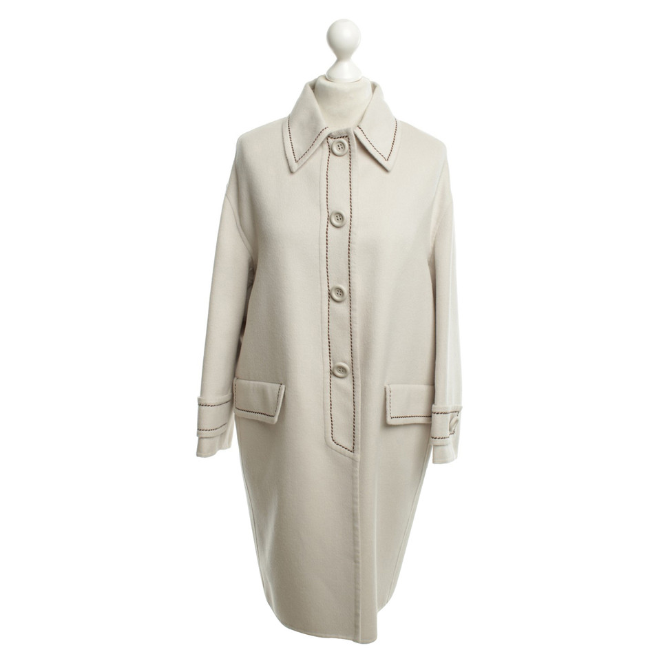 Prada Cappotto in crema bianca