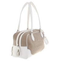 Prada Handtas in beige / wit