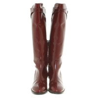 Santoni Boots Leather in Bordeaux