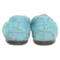 Escada Slippers/Ballerinas Leather in Turquoise