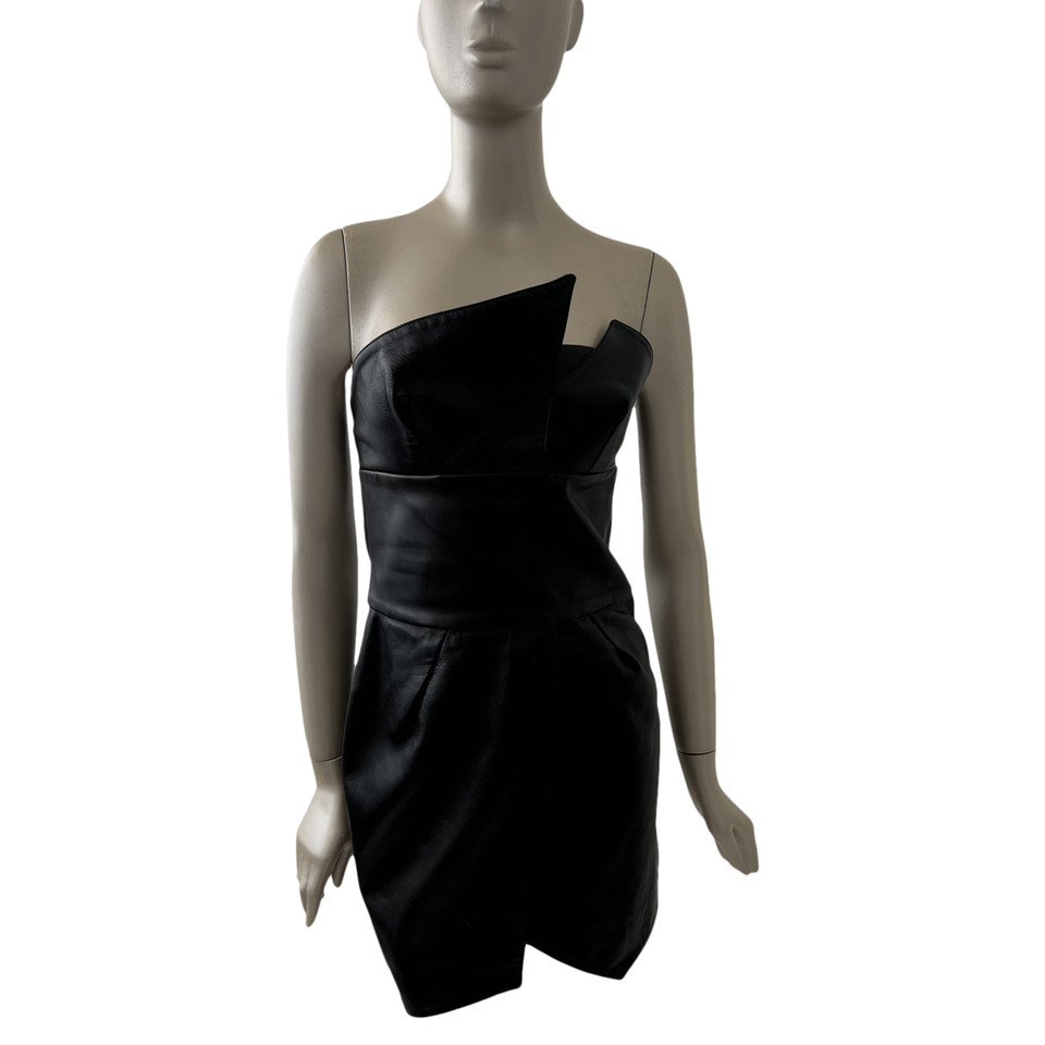 Alexandre Vauthier Kleid aus Leder in Schwarz