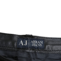 Armani Jeans Pantaloni di pelle in nero