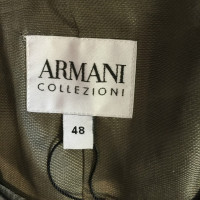 Armani Collezioni Bronzen strikleren zijden jas