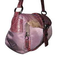 Prada Canvas Shoulder Bag / python
