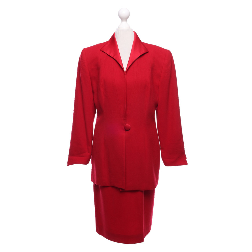 Christian Dior Suit Wol in Rood