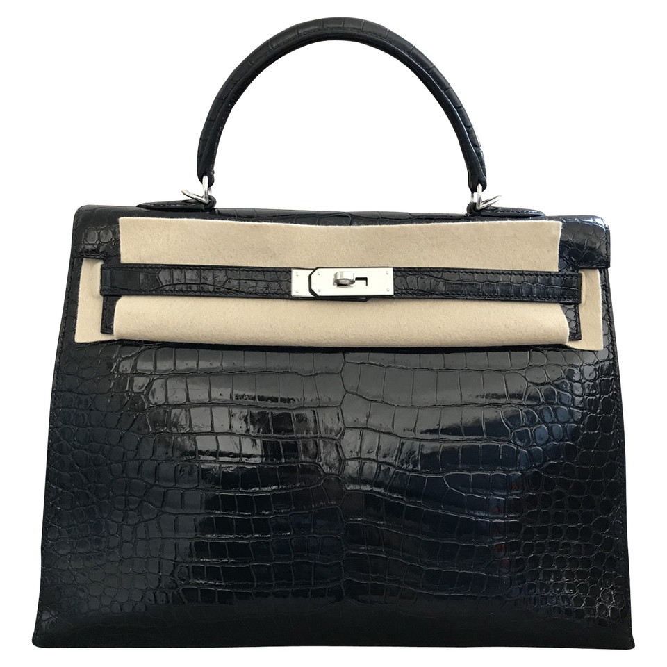 Hermès Kelly Bag 35 Leer in Zwart