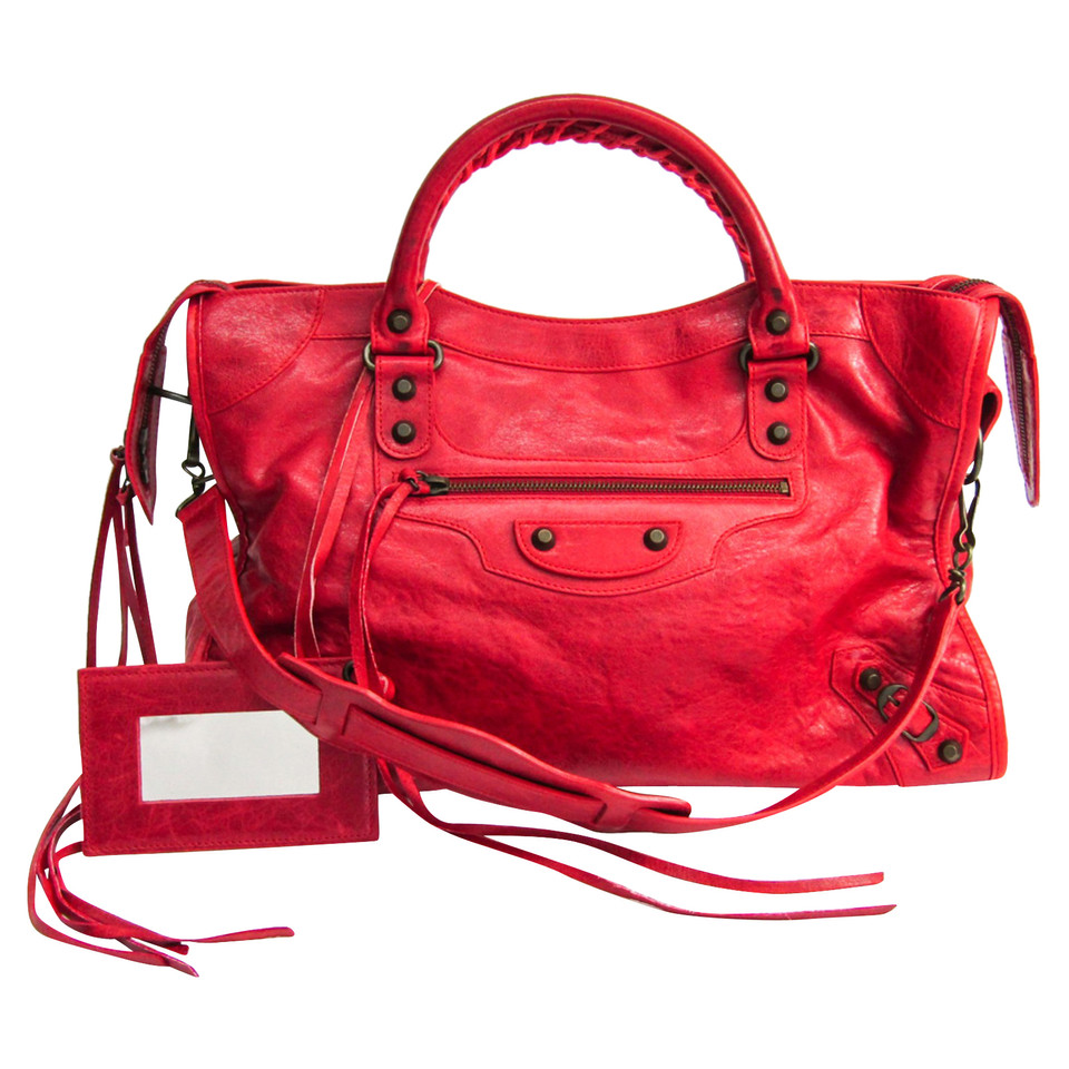 Balenciaga City Bag in Pelle in Rosso