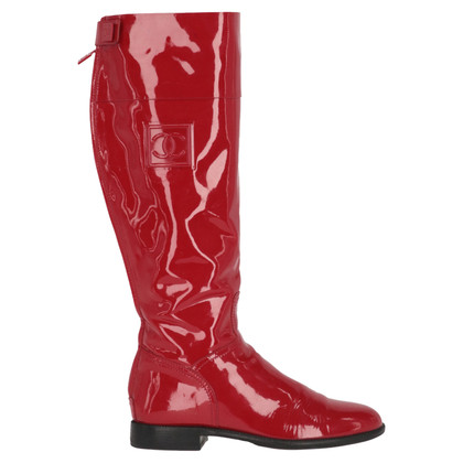 Chanel Boots Leather in Red