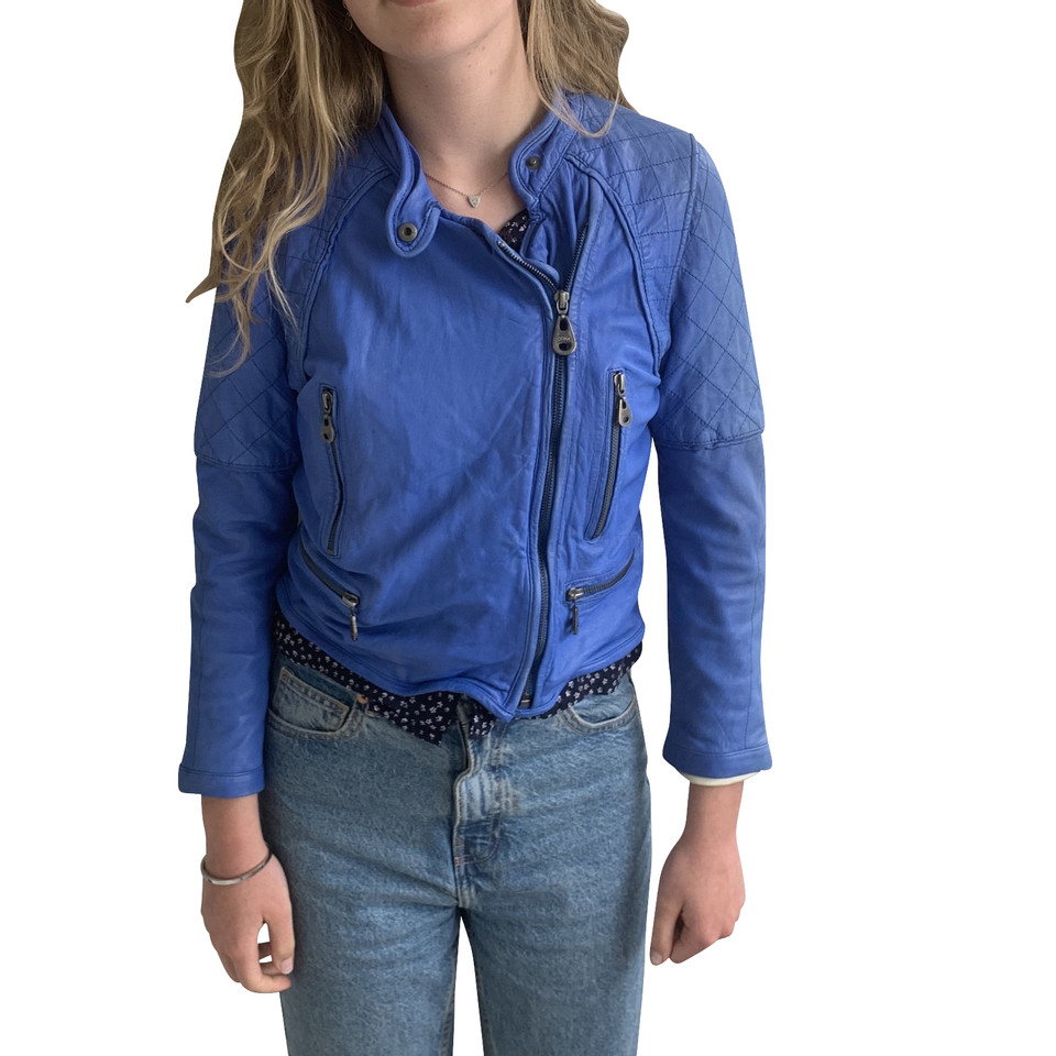 Doma Jacke/Mantel aus Leder in Blau