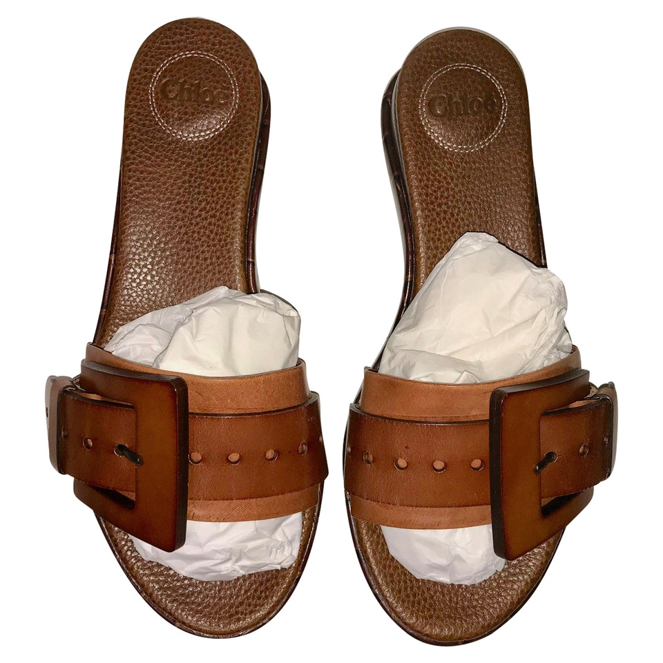 Chloé Sandalen aus Leder in Braun