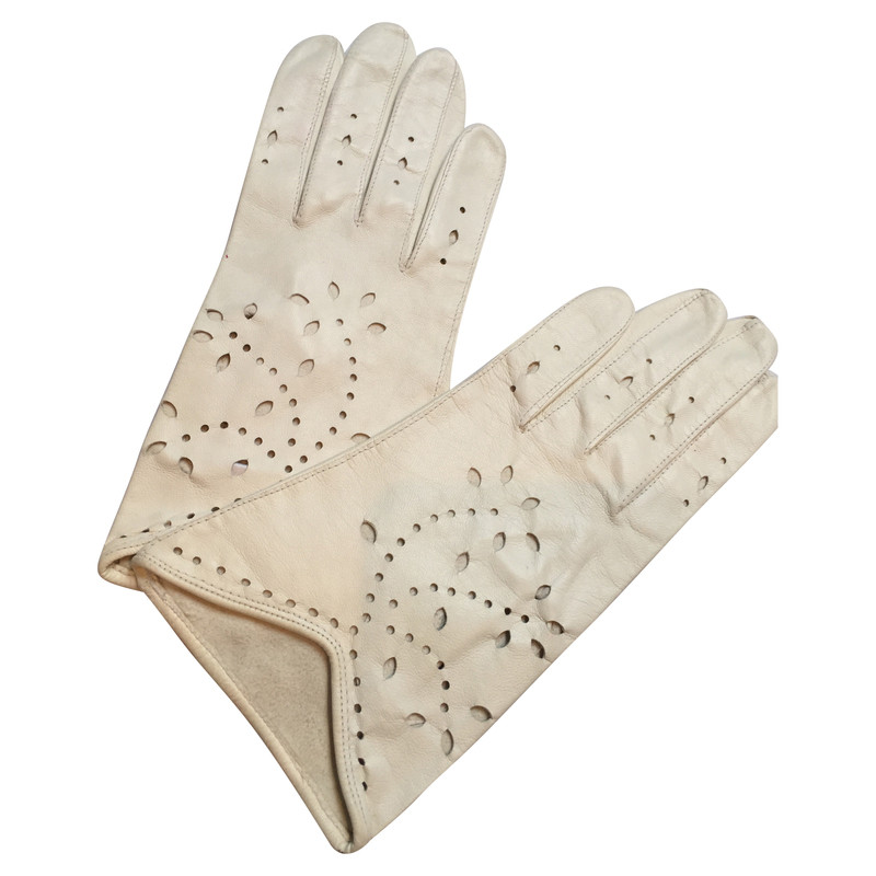 Escada Leather gloves with lace pattern