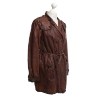 Giorgio Brato Leather coat in brown