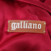 John Galliano Robe en soie rose-rouge
