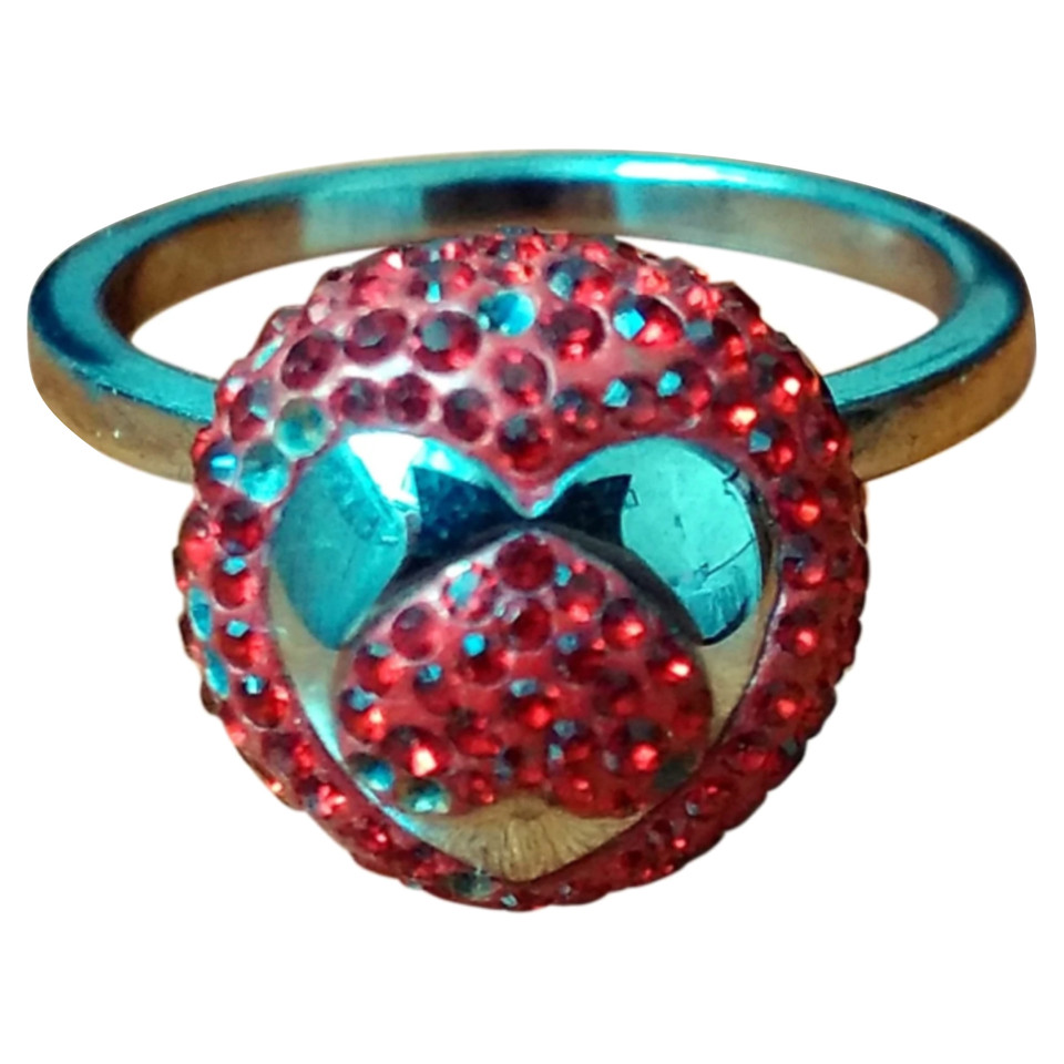 Swarovski Ring aus Stahl in Rot