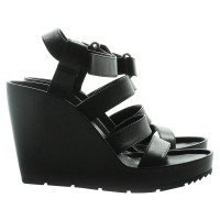 Balenciaga black leather gladiator Sandals